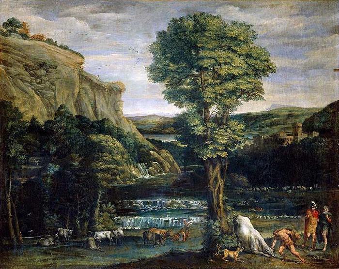Landscape with Hercules and Achelous,, Domenico Zampieri